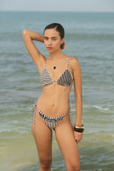 AISHA BIKINI TOP - BLACK/IVORY