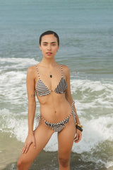 AISHA BIKINI TOP - BLACK/IVORY