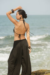 AMAL BACKLESS TOP - BLACK