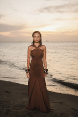 AYA DRESS - DEEP BROWN