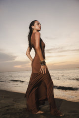 AYA DRESS - DEEP BROWN