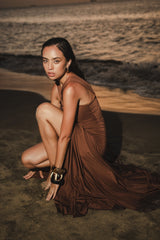 AYA DRESS - DEEP BROWN