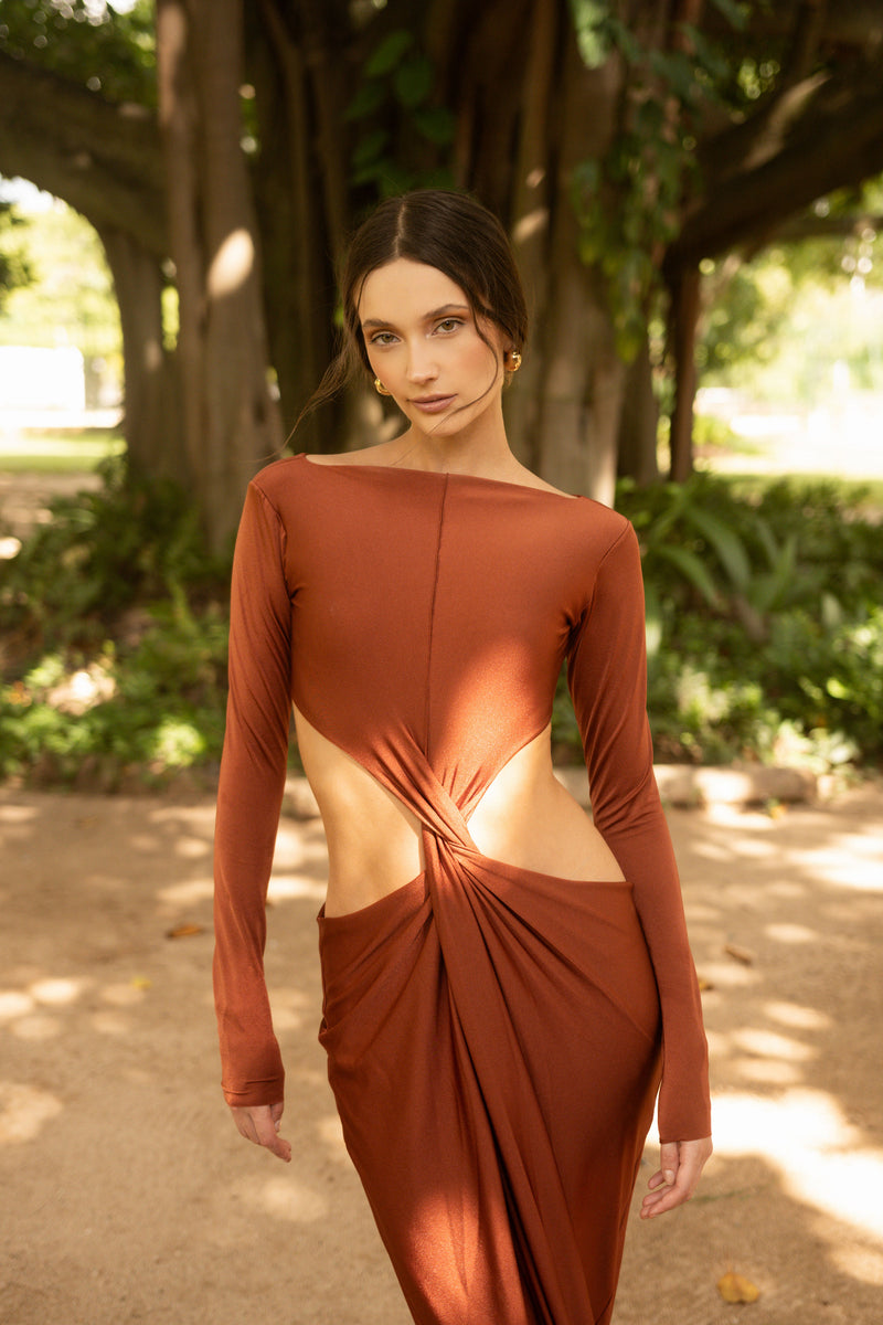 TU RECUERDO MAXI DRESS - COPPER