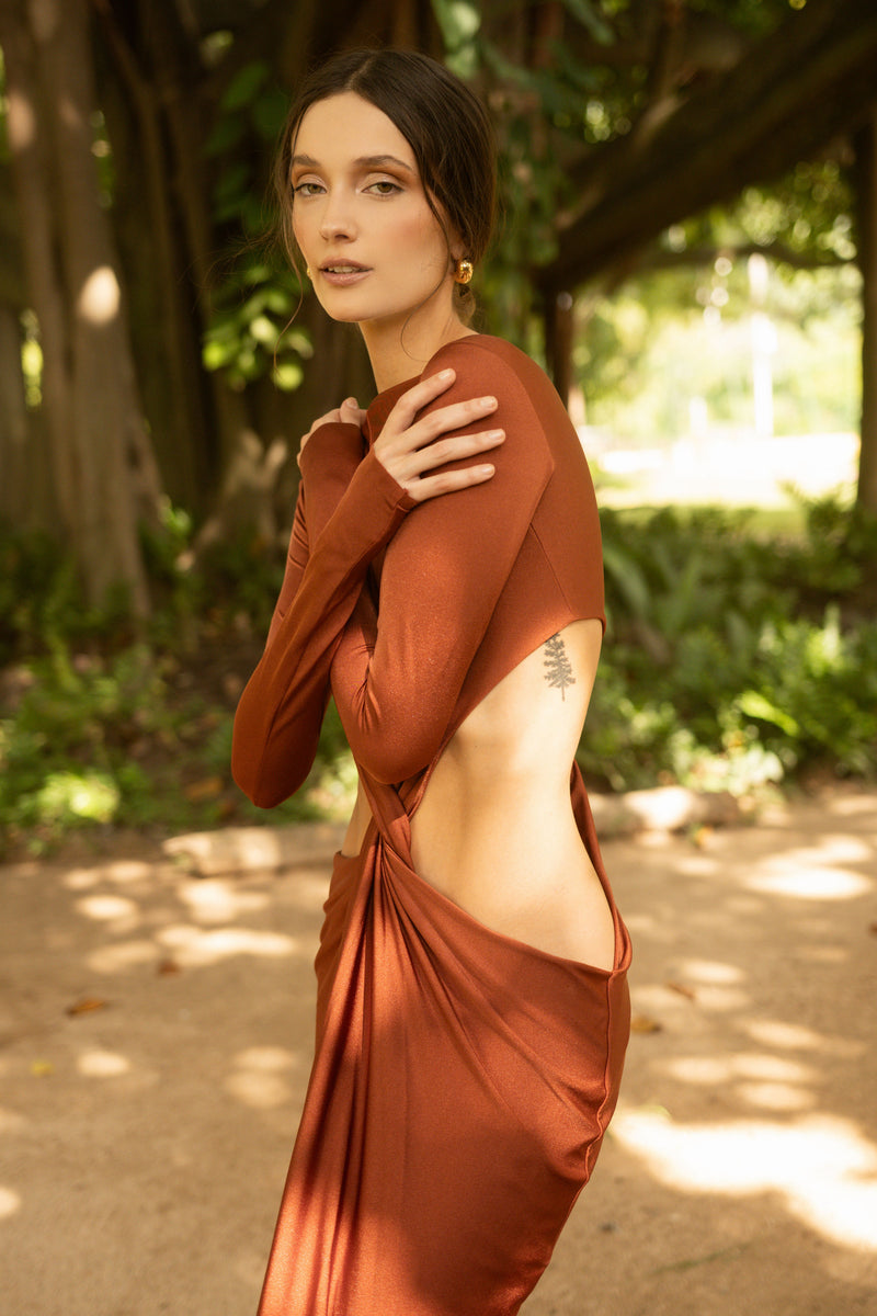 TU RECUERDO MAXI DRESS - COPPER