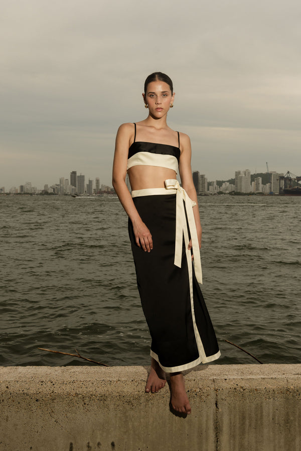 ANNA TOP - BLACK/IVORY