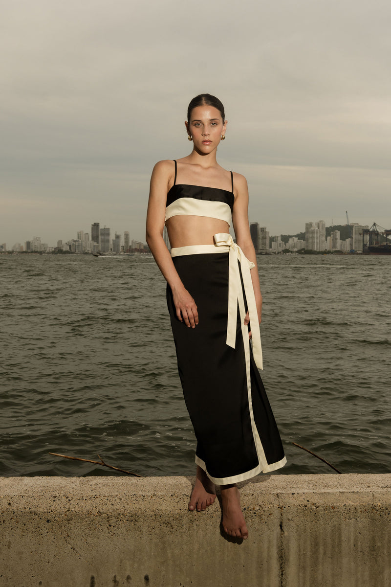 ANNA TOP - BLACK/IVORY
