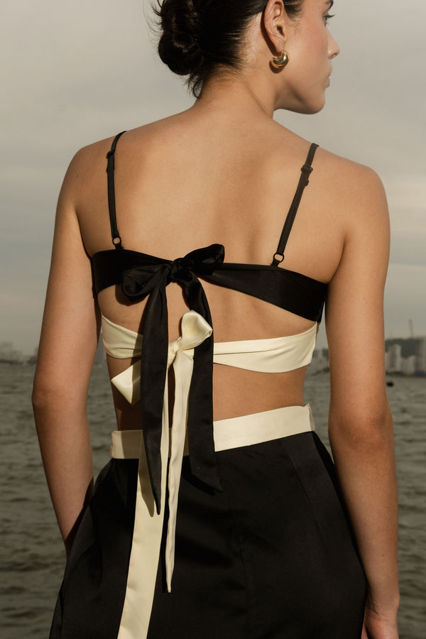 ANNA TOP - BLACK/IVORY