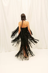 PA'L BAILADOR FRINGED DRESS - BLACK