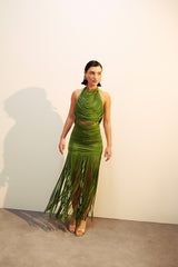 SER DEL MAR FRINGED SKIRT - ALGAE