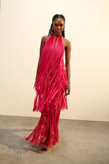 PRE-ORDER: PA'L BAILADOR FRINGED DRESS - PARADISE PINK