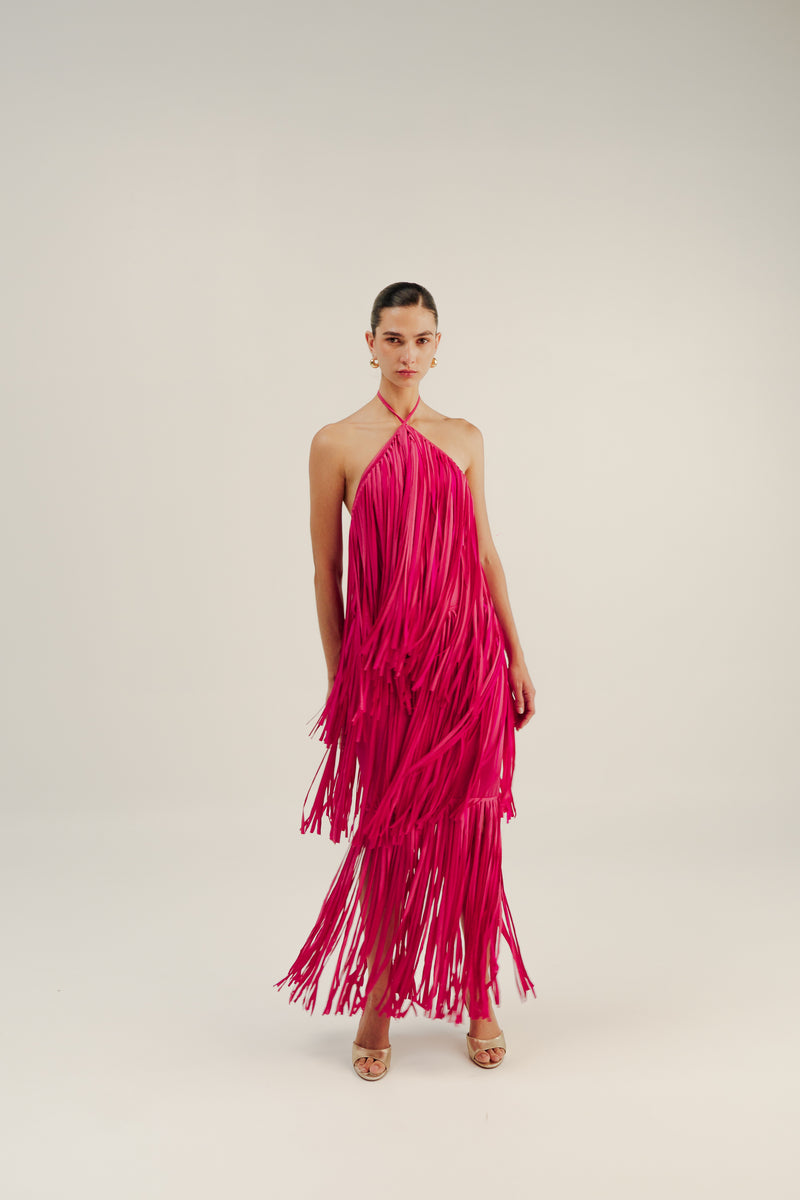 PA'L BAILADOR FRINGED DRESS - PARADISE PINK